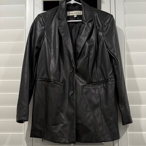 Elegant Black Faux Leather Jacket